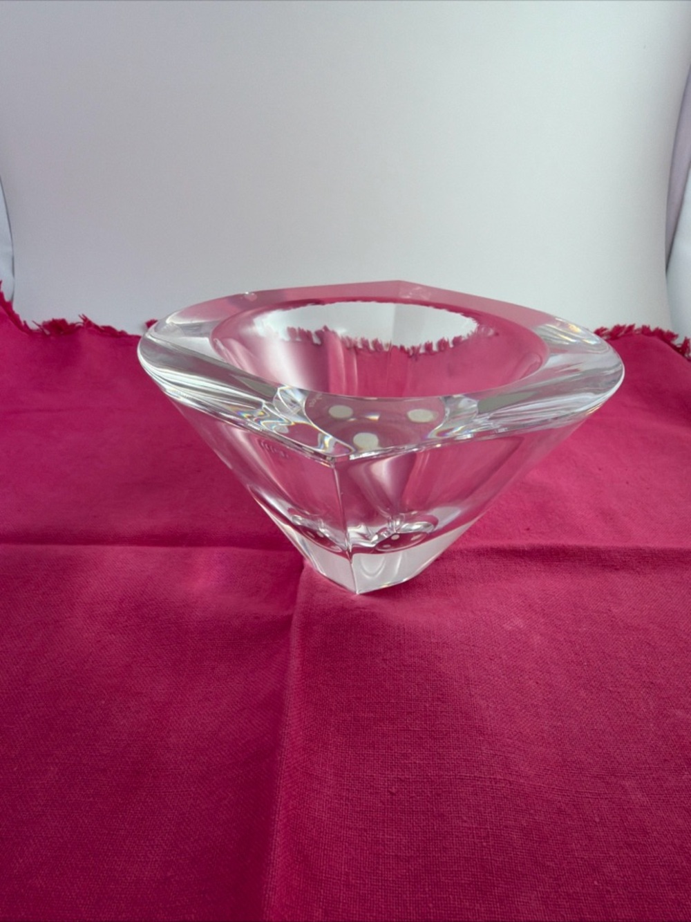 Vintage Orrefors Sweden Glass Crystal Heavy Marin Bowl Signed